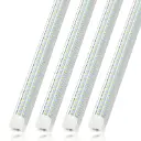 8ft T8 60Watt Integrated LED Tube,Clear lens, For Shops, Garage, Workshop, Basement 