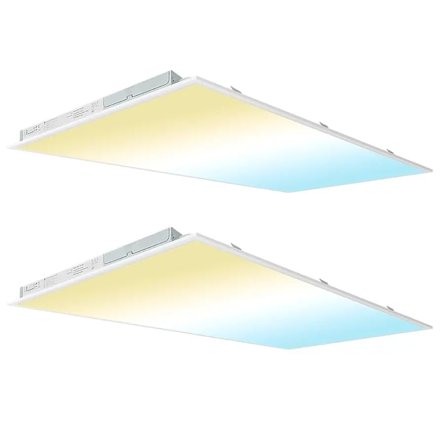 2x4 LED Flat Panel Troffer Light 30W-72W Adjustable, 5CCT Changeable 3000K-6500K, 3750-9000 Lumens 