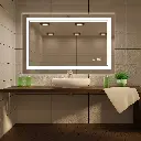 36x48 Inch LED Vanity Bathroom Mirrors with Front Lights, Wall Mounted Anti-Fog Dimmable, Warm/Natural/Daylight Colors, Tempered Glass (Horizontal/Vertical)