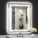 24x30 Inch LED Vanity Bathroom Mirrors with Front & backlit Lights, Wall Mounted Anti-Fog Dimmable, Warm/Natural/Daylight Colors, Tempered Glass (Horizontal/Vertical)