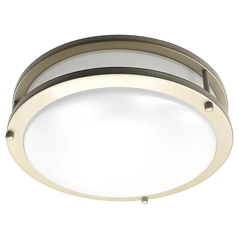 14 inch Dimmable LED Flush Mount Ceiling Light Fixture, Brushed Nickel, 25W, 1750LM, 5700K Slim Design, 120°Light Angle, CRI80, Ceiling Lamp for Bedroom, Kitchen, Office
