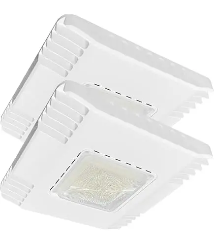 150W LED Canopy Lights for Gas Station, Ultra Bright 19500lm, 5700K Outdoor Ceiling Light, Recessed Surface Mount, IP65 Waterproof, For Commercial Garage Lighting
