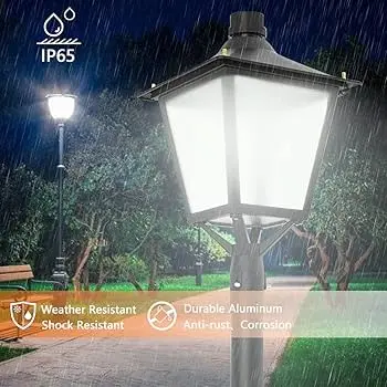 30W/50W/60W LED Outdoor Post Light Fixtures Dusk to Dawn Outdoor Light - 3900/6500/7800LM, 3000K/4000K/5000K CCT, Post Top Lantern with Frosted Glass & 3" Pole Mount, Photocell Sensor, Vintage Style Exterior Light for Street, Yard, Patio, Garage