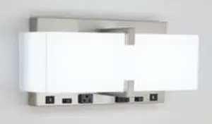 Modern Wall Sconce for Bedroom Double Light, 2 Switch, 2 USB, 2 Type C White Fabric / Acrylic Shade, Wall Mounted Lamps for Hotel, Corridor, Restaurant