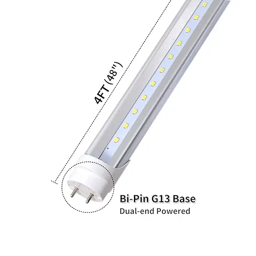 T8 4ft LED Tube - 12w/15W/18W/22W-3000k/3500k/4000k/5000k/6500k, Clear, CCT Changeable, Watt Adjustable for  Garages, Offices, Retail Spaces